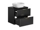 image 1 of Bathroom Vanity Unit Countertop with Basin 600mm Ribbed Textured Black Wall Hung Floating - Adel