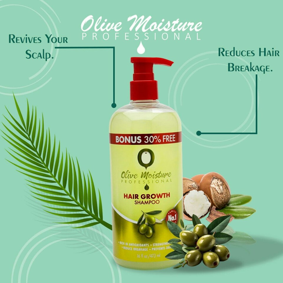 image 1 of Olive Moisture Professional Hair Growth Shampoo - 473ml