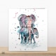 image 2 of Elephant & Baby - Watercolour Art Card By Lizzie Grant