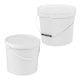 image 3 of 5 x 5 Litre Hard Wearing Strong White Plastic Buckets With Tamper Evident Lids & Handle