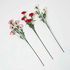 Homescapes Artificial Carnation Spray Single Stem Set of 3, 55cm