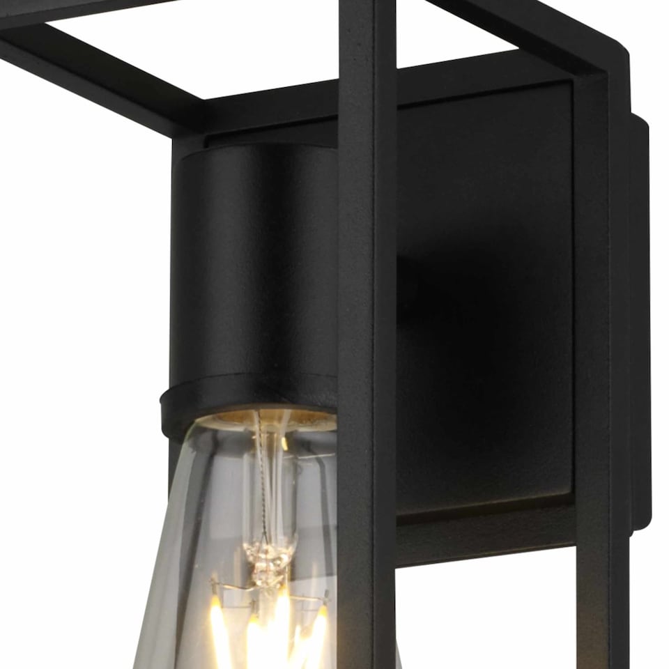 image 1 of Set of 2 Hale - Black IP44 Outdoor Wall Lights | Black | 2