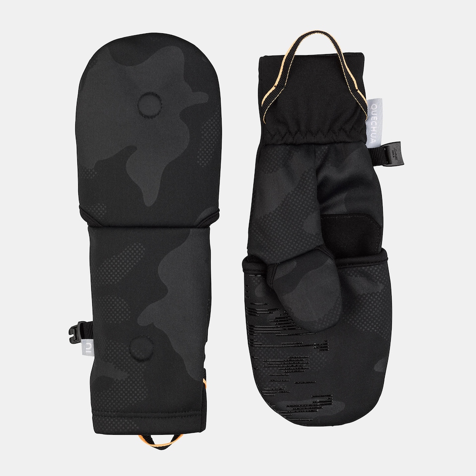 image 1 of Decathlon Kids’ fingerless hiking mittens, 6-14 years HIKE500 - Black