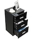 image 8 of COSTWAY NightStand 3-Drawer Chest Storage Organizer Black | Black