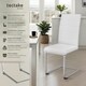 image 2 of Dining Chairs - cantilevered, high backrest, flat steel frame - Set of 4 White
