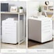 image 6 of Vinsetto 3 Drawer Steel Filing Cabinet w/ 4 Wheels Lock Pencil Box