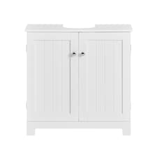 SoBuy Under Sink Bathroom Cabinet with 2 Doors and Adjustable Shelf, White, 23.6x11.8x23.6 inches, 9.7 kg - BZR18-II-W