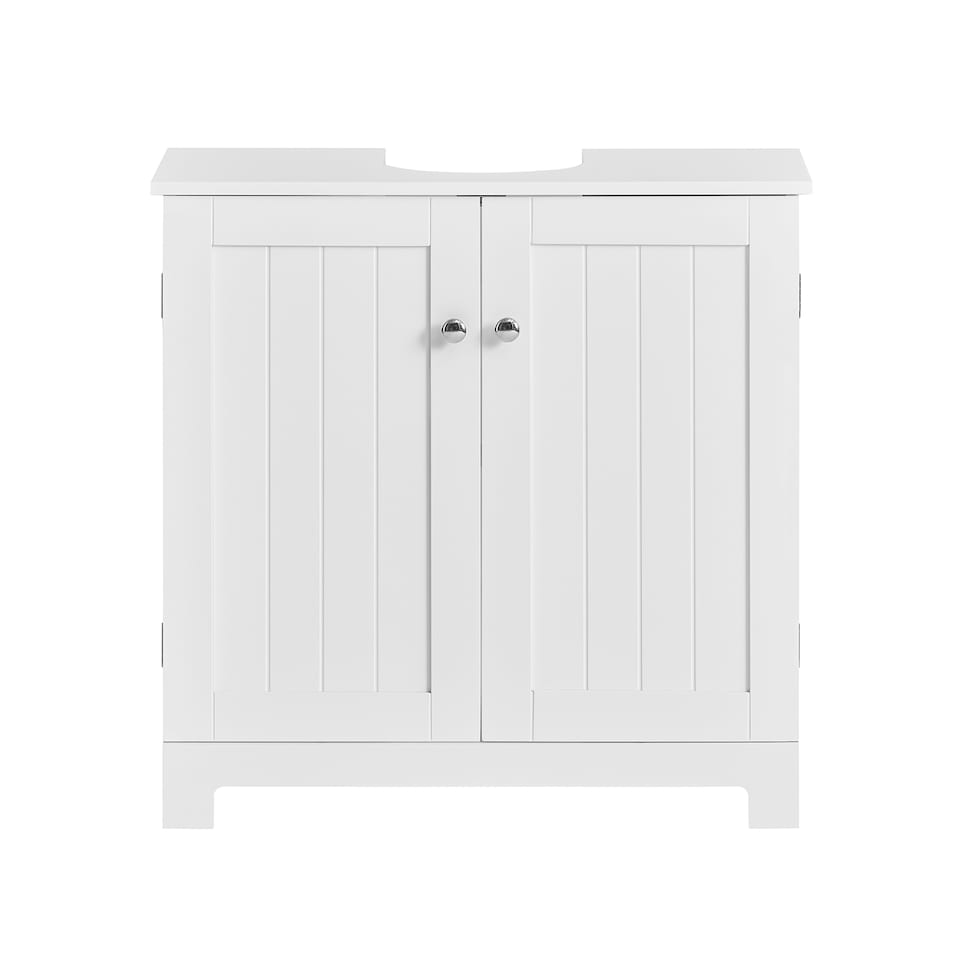 image 1 of SoBuy Under Sink Bathroom Cabinet with 2 Doors and Adjustable Shelf, White, 23.6x11.8x23.6 inches, 9.7 kg - BZR18-II-W