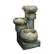 image 1 of Primrose Tavira Tiered Bowls Stone Effect Water Feature With LEDs Grey 66cm