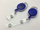 image 1 of Pack of 6 Blue Key Reels ID Card Badge Holder -Ring Retractable Coil Colour