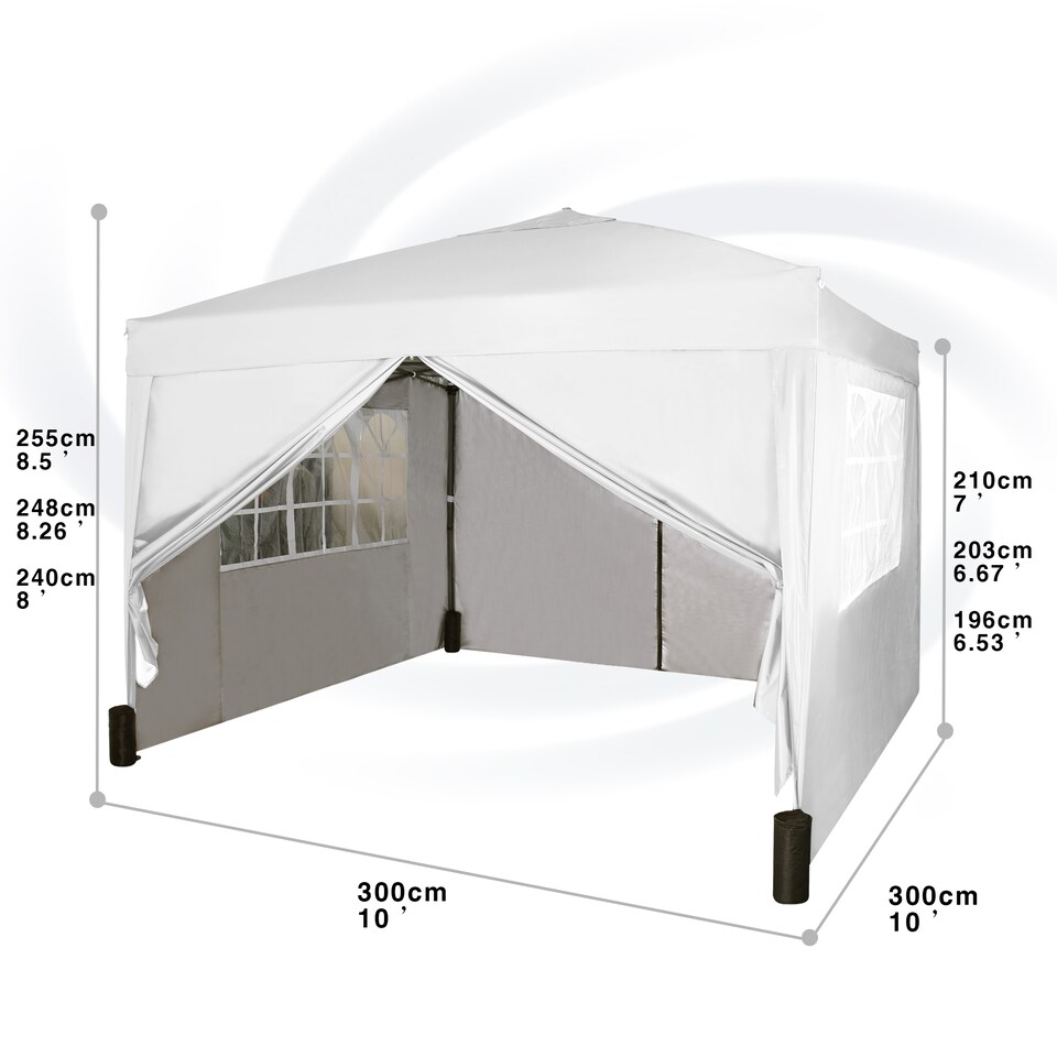 image 1 of MCC Direct Gazebo 3x3 Pop up Garden Outdoor Tent Patio Canopy Marquee with Sides