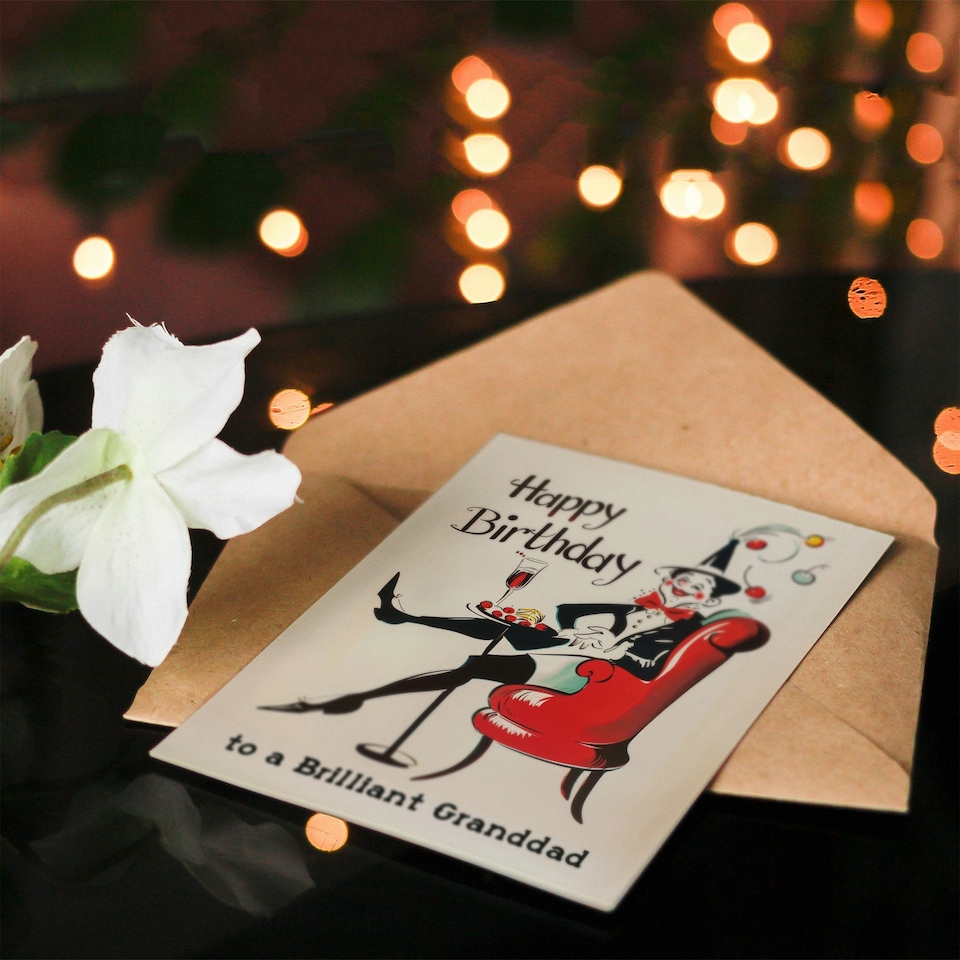 image 1 of Brilliant Granddad Laughing French Clown Birthday Card