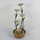image 2 of Primrose Potted Pink Lily Tiered Cascading Zinc Water Feature Fountain 100cm