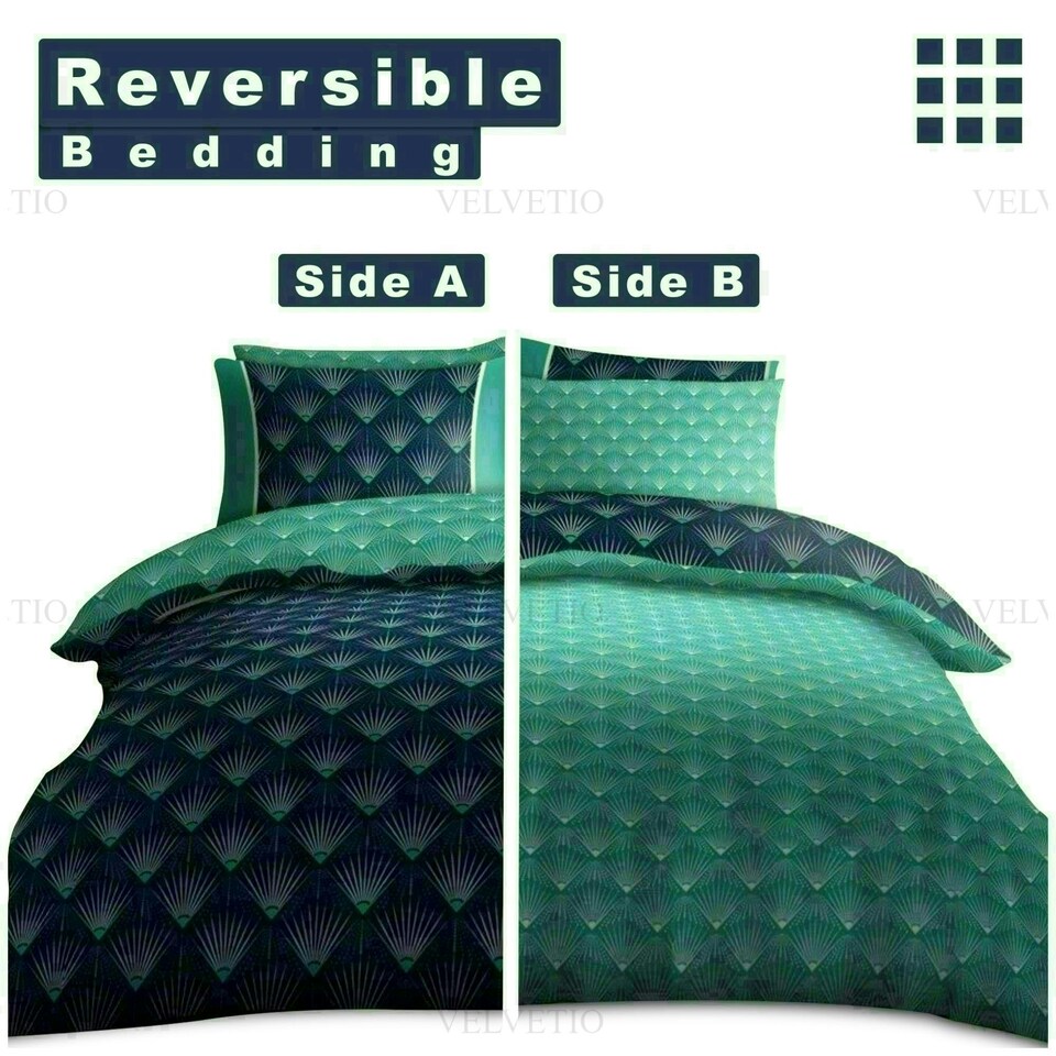image 1 of Kaya Printed Duvet Cover Set Reversible Polycotton Beddings Multi | King