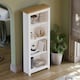 image 4 of Vida Designs Arlington 4 Tier Bookcase Shaker Style Display Storage, White & Oak