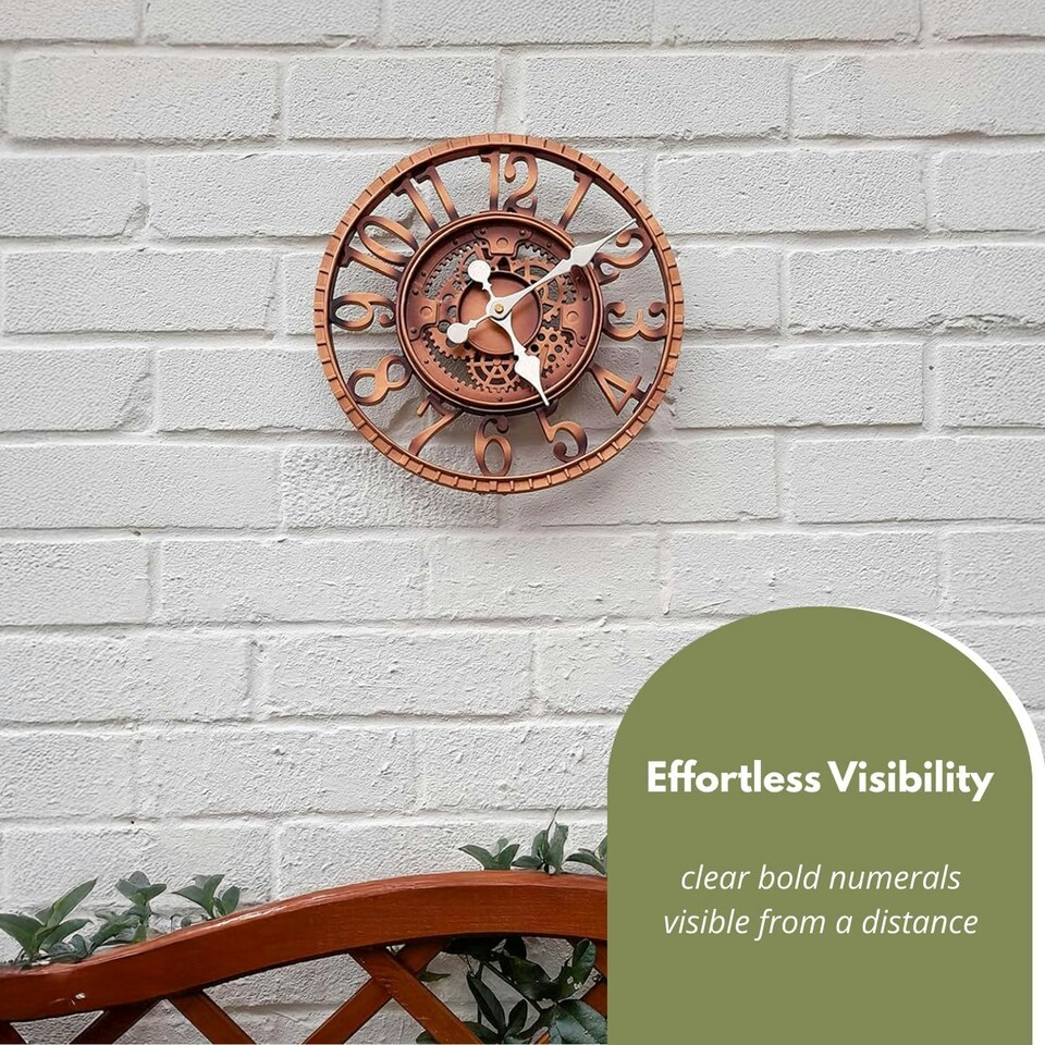 image 1 of Marco Paul 30cm Bronze Open Face Wall Clock Bronze
