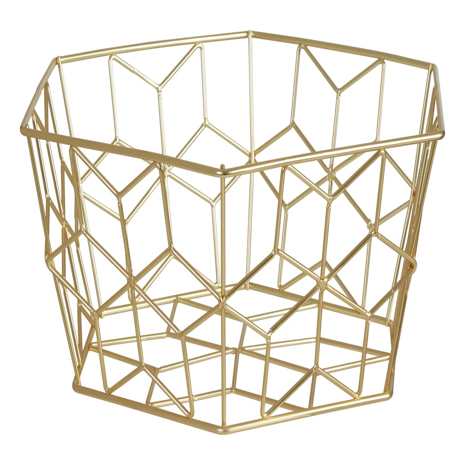 image 1 of Stylish Matte Gold Fruit Basket, Functional Design Unique Fruit Basket For Livingroom, Durable Fruit Basket Gold