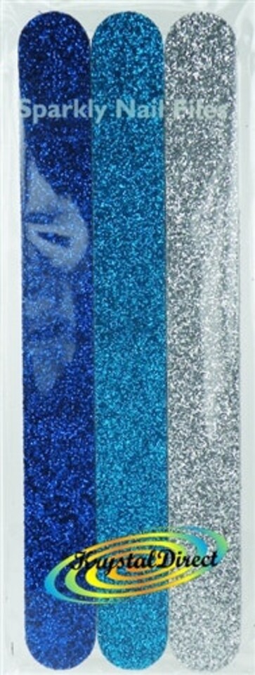 Alida 3 Sparkly Nail Files Blue/Silver Pack