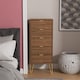 image 2 of Honshu 5 Drawer Tall Bedside Cabinet in Carini Walnut (Ready Assembled) | Brown | Carini Walnut