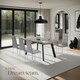 image 8 of Dining Chair Set - high backrest, slim steel legs & rhinestone highlights - Set of 8 Grey