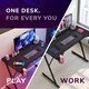 image 7 of House of Home Gaming Desk Carbon Fibre Top Black 80cm Black