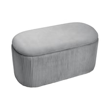 Living and Home Modern Pleated Storage Ottoman - 78cm W x 38cm D x 38cm H