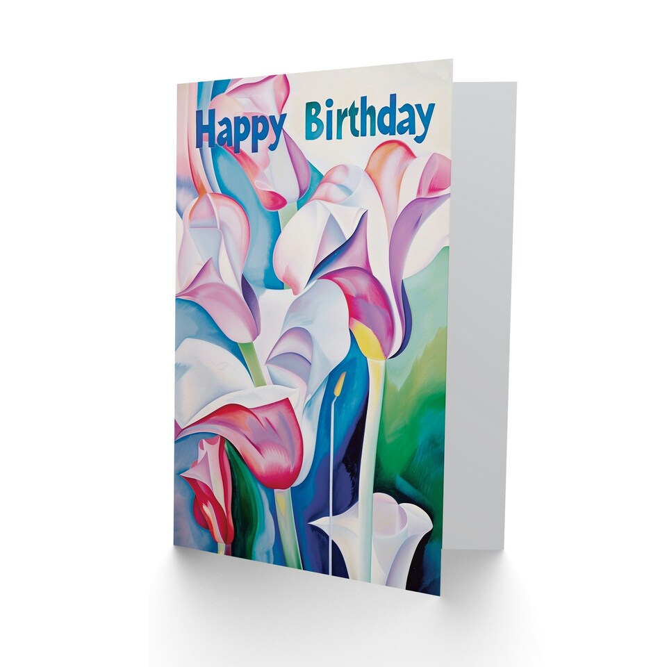 image 1 of Abstract Tulip Flower Bouquet Watercolour Her Birthday Card