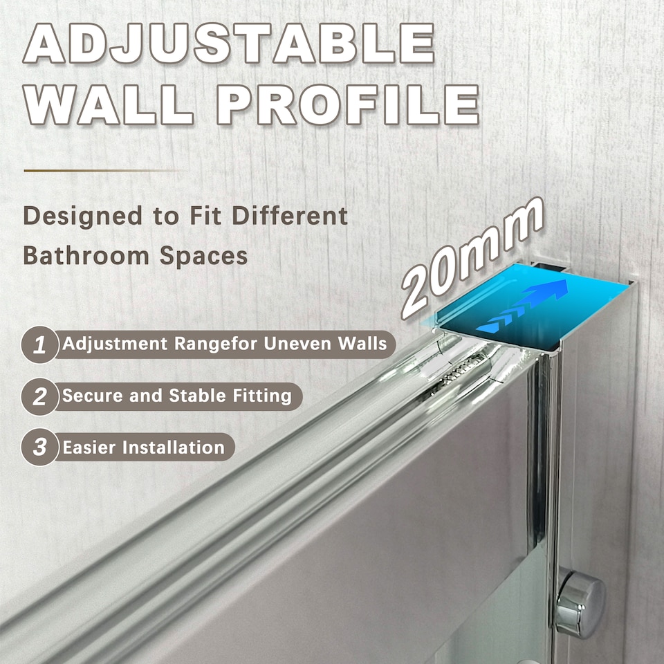 image 1 of 700x1200mm Bifold Shower Door Enclosure with Stone Resin Shower Tray Toughened Safety Glass Screen