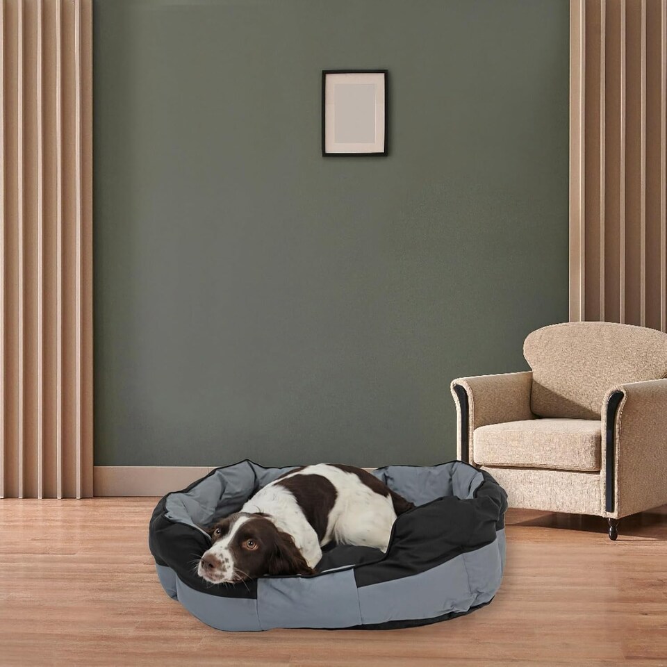 image 1 of Actiaspet Waterproof Pet Bed Reversible Cushion  Multiple Sizes (Grey/Black, Large)
