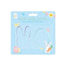 Pastel Lilac & Blue Bunny & Egg Easter Cookie Cutters - Pack of 2