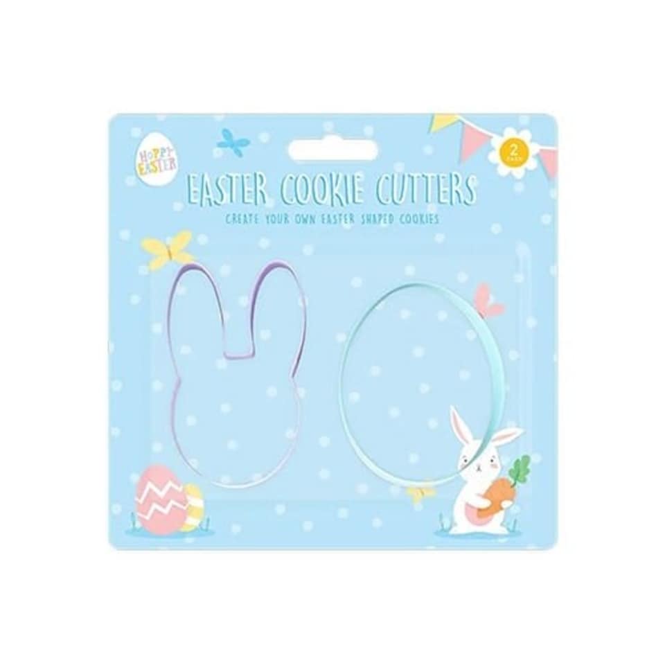 Pastel Lilac & Blue Bunny & Egg Easter Cookie Cutters - Pack of 2