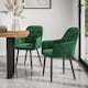 image 7 of Set Of 4 Anika Modern Velvet Dining Chair Padded Seat Metal Legs (Green) | Green | Green | One Size