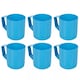 image 1 of 6 Set 260ml Plastic Mug Tumbler Cup & Handle Party BBQ Microwave Dishwasher Safe | Blue | Blue