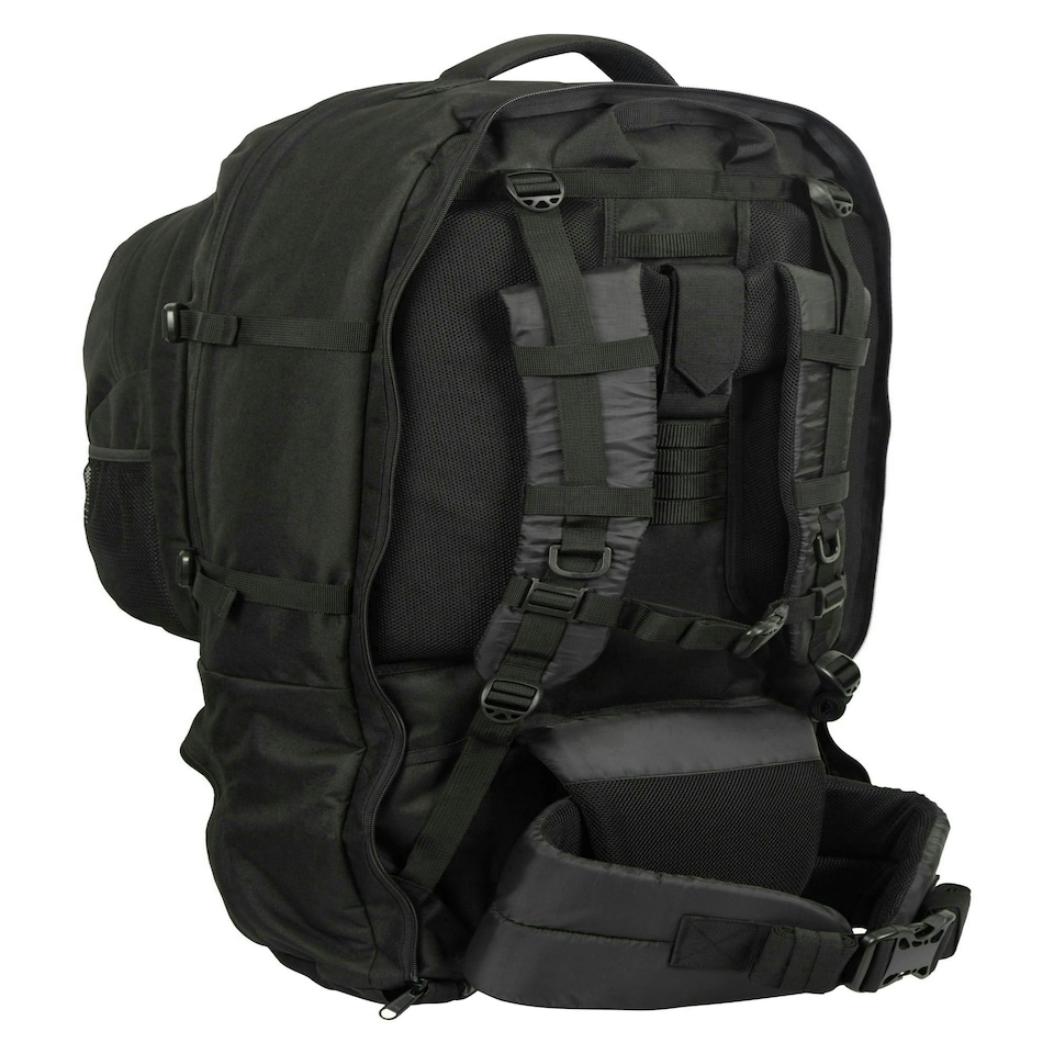image 1 of Mountain Warehouse Traveller Rucksack Durable Hiking Travel Backpack - 80 L Black