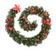 image 1 of Best Artificial Christmas 9ft Red Decorated Garland with 80 Warm White Battery Lights