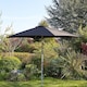 image 1 of Garden Parasol 2.7 Metre Patio Shade Rust Proof Aluminium Pole Crank Tilt | Black
