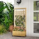 image 2 of Outsunny Wooden Trellis Planter, Raised Garden Bed with Wheels, Natural