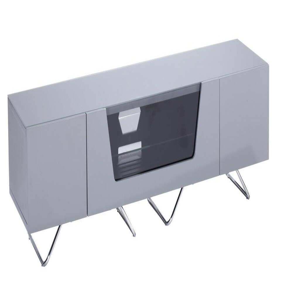 image 1 of Chromium TV-Stand with 2 drawers and 1 flap in grey Grey | Grey