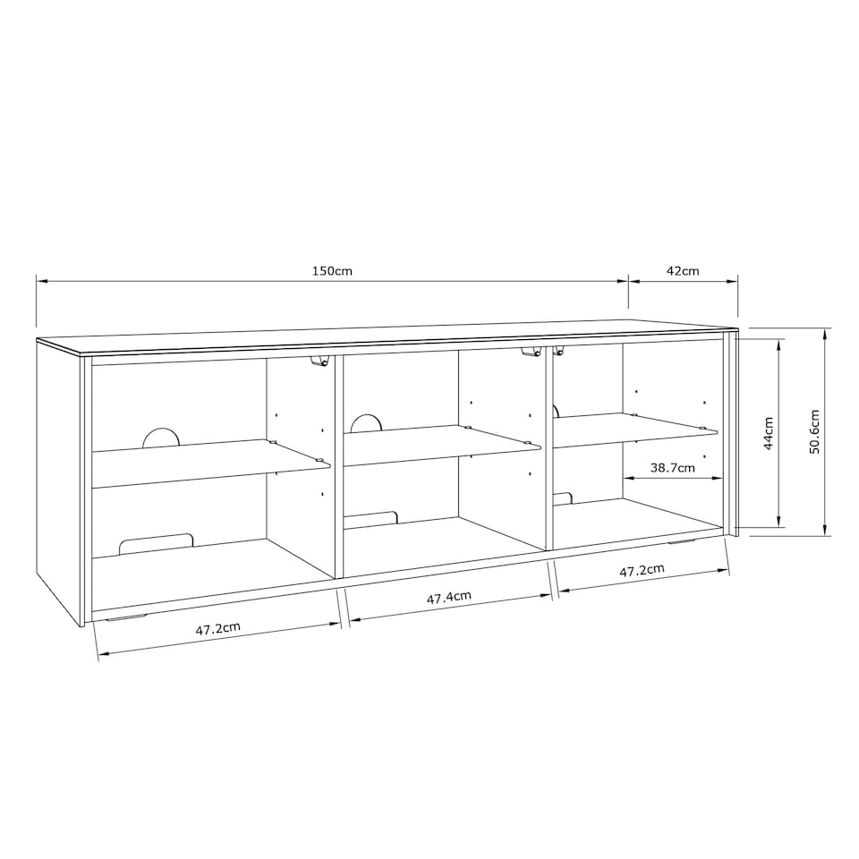 image 1 of Frank Olsen Intel 1500 Tv Cabinet Black | Black