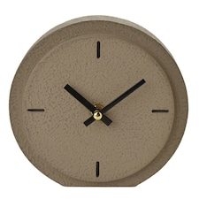 Interval Stone Effect Desk Clock - 15cm Grey | Stone