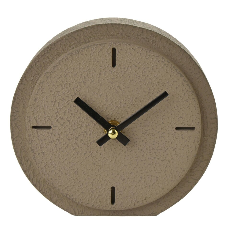 image 1 of Interval Stone Effect Desk Clock - 15cm Grey | Stone