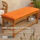 image 5 of Homescapes Garden Bench Cushion Luxury 2 Seater 100% Cotton Indoor Outdoor Seat Pad Orange | 108 x 42 cm