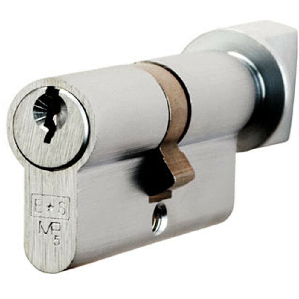 Loops 70mm EURO Cylinder & Thumbturn Lock Keyed to Differ 5 Pin Satin Chrome