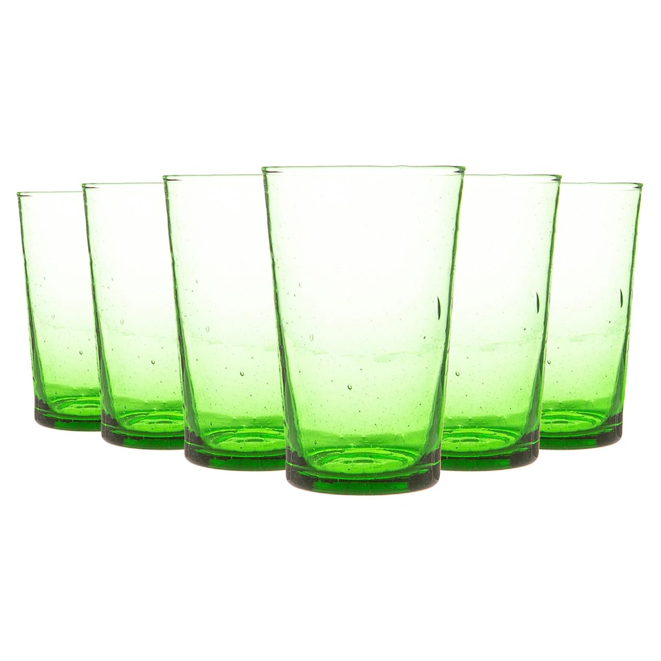 image 1 of Nicola Spring Meknes Recycled Highball Glasses - 325ml - Green - Pack of 6 | Green | Green | 6