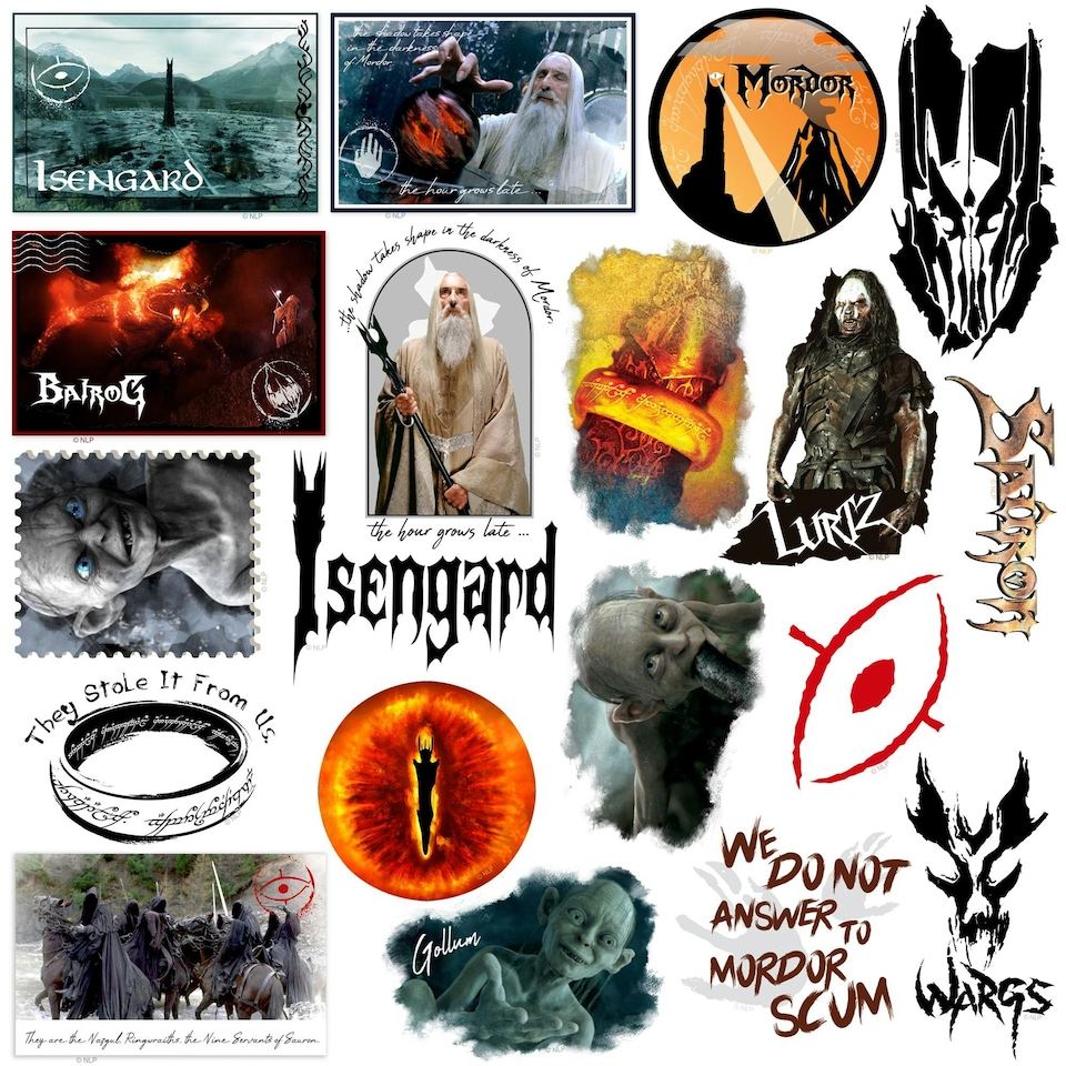 image 1 of Lord Of The Rings Deluxe Villains Stickers (Pack of 100) - Multicoloured - One Size