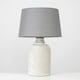 image 3 of ValueLights Modern Cement Effect Table Lamp With Grey Fabric Shade