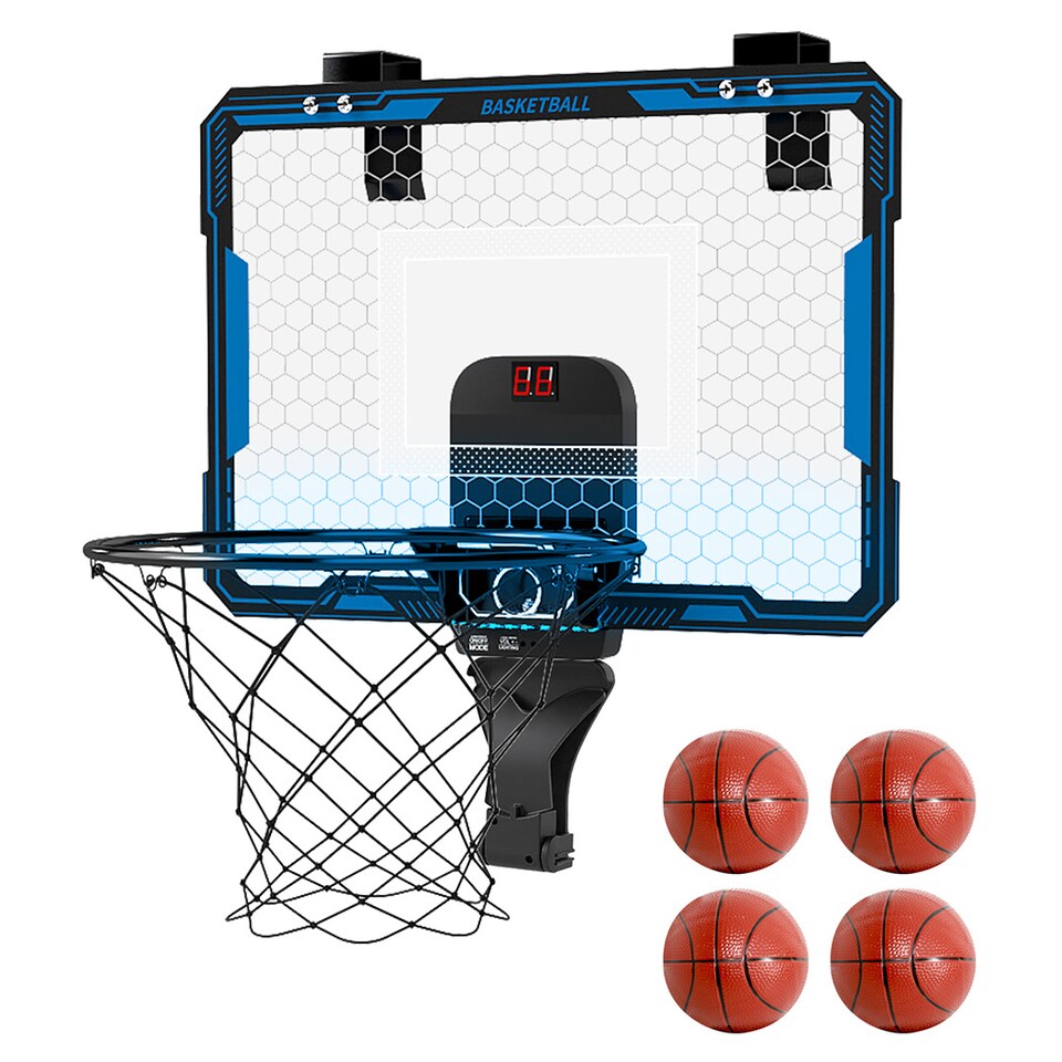 image 1 of Dekko Mini Basketball Hoop Over Door Indoor Sport Backboard Auto Scoring