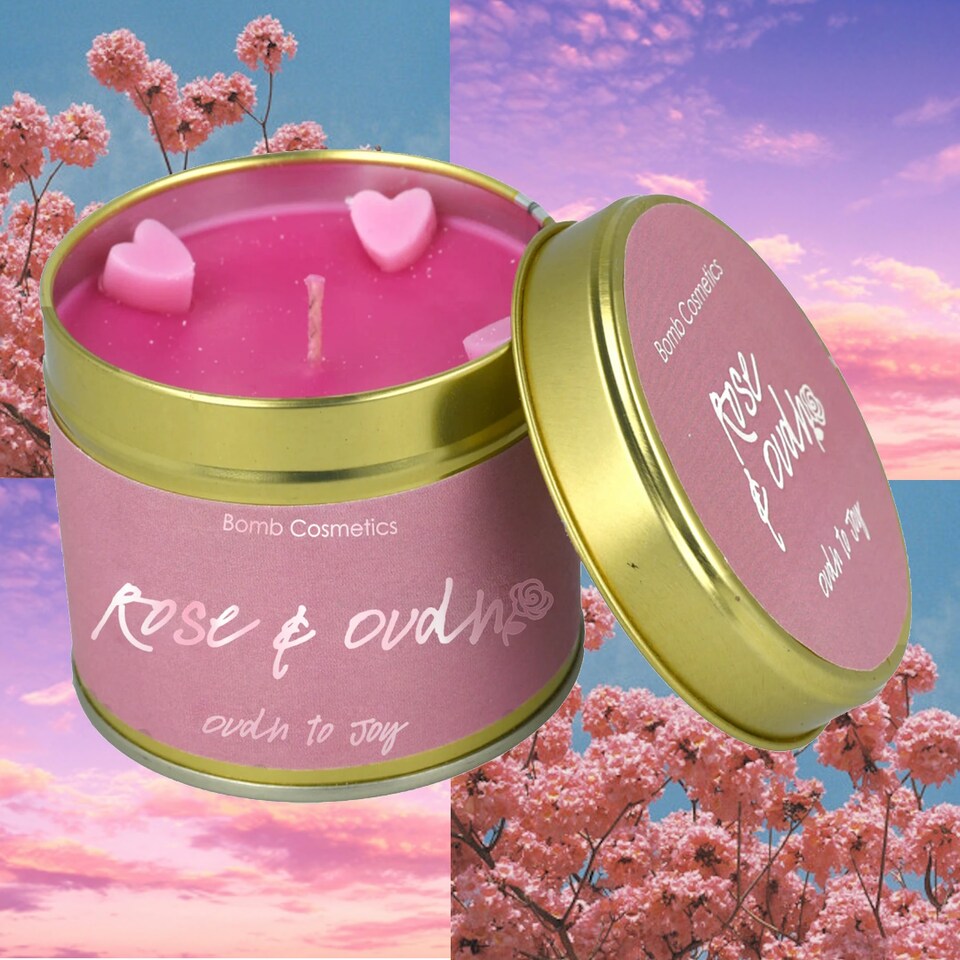 image 1 of Bomb Cosmetics Scented Tinned Candle Rose & Oudh