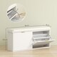 image 7 of HOMCOM Shoe Storage Bench with Cushion and Flip-Drawer 104x26x47.5cm White