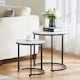 image 1 of Vida Designs Brooklyn Round Nest of Tables 2 Piece Set Nesting Sofa Bedside Side Table, Marble